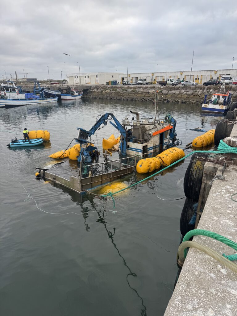The Amuras coming back up under the lift bags